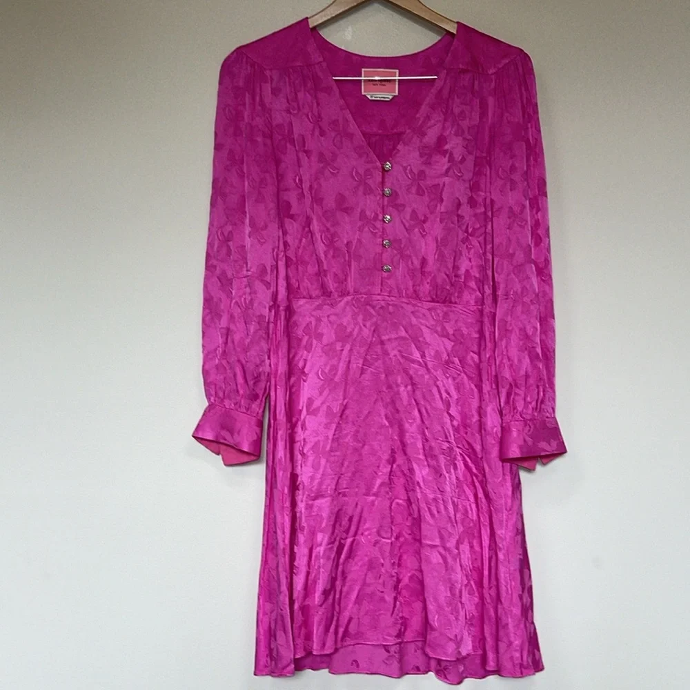 kate spade Fuchsia Floral-Texture Mini Dress